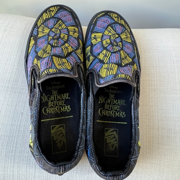 Vans Slip-On Sneakers Black Nightmare Before Christmas Mens 8 Womens 9.50 - Picture 5 of 9